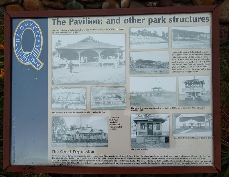 The Pavilion: and other park structures Marker image. Click for full size.