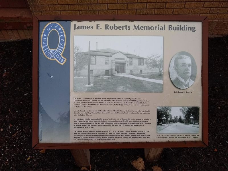 James E. Roberts Memorial Building Marker. Click for full size. James E. Roberts Memorial Building Marker image. Click for full size.