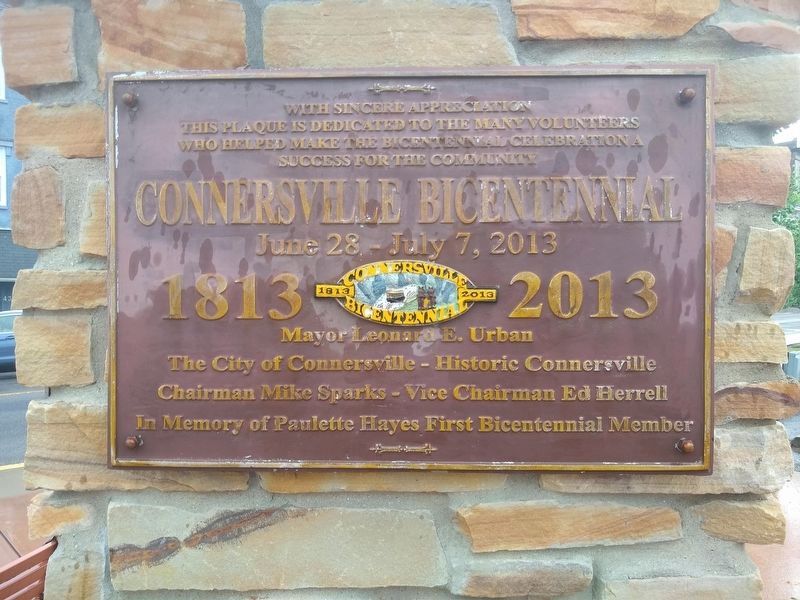 Connersville Bicentennial Plaque image. Click for full size.
