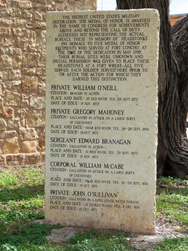 Fort Concho Medal of Honor Memorial image. Click for full size.