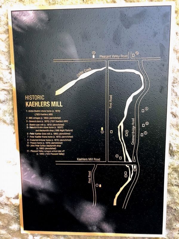 Historic Kaehlers Mill Map (Reverse Side of Marker) image. Click for full size.