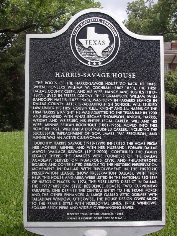 Harris-Savage House Marker image. Click for full size.