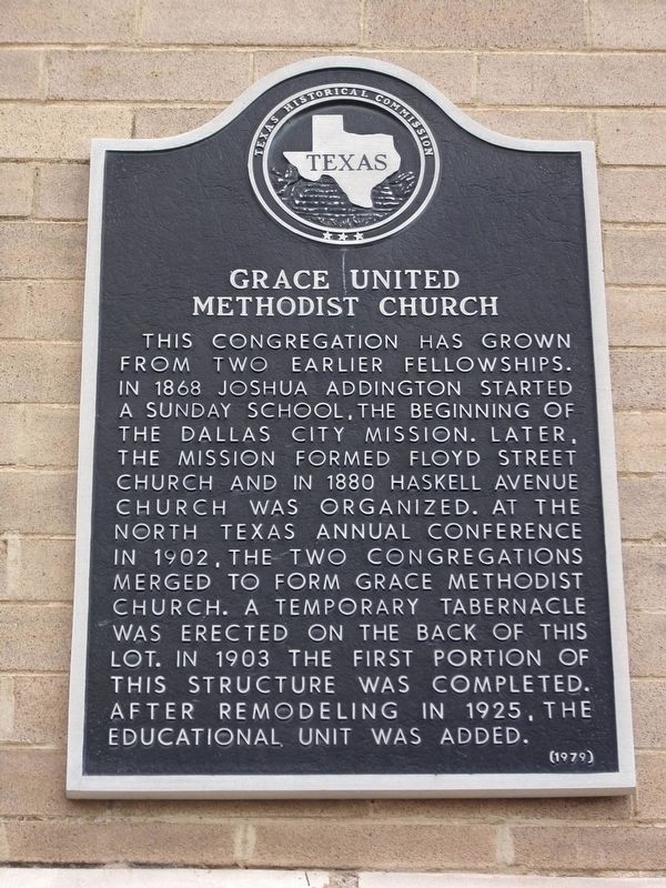 Grace United Methodist Church Marker image. Click for full size.