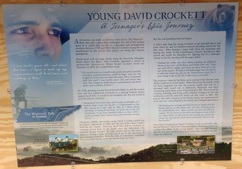 Young David Crockett Marker image. Click for full size.