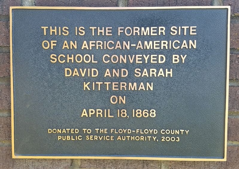 Former Site of an African-American School Marker image. Click for full size.