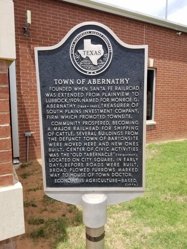 Town of Abernathy Marker image. Click for full size.