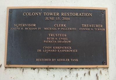Restoration plaque. Click for full size. Restoration plaque image. Click for full size.