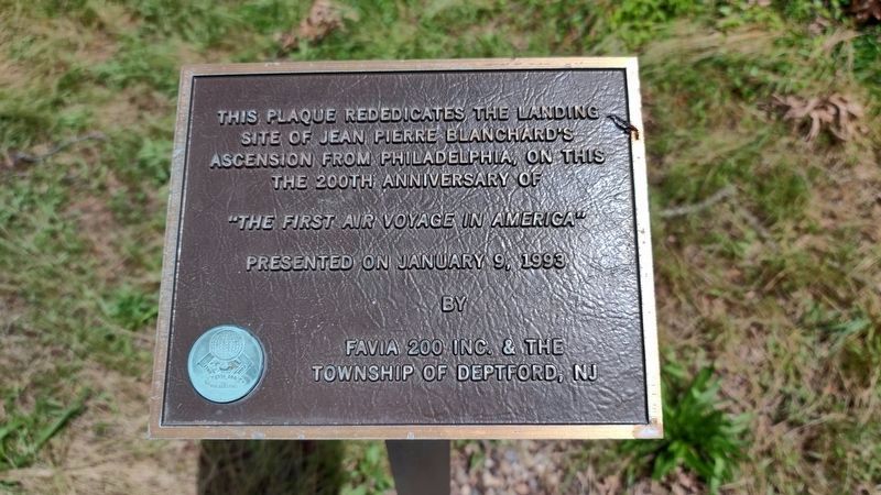 The First Air Voyage in America Landing Site Marker image. Click for full size.