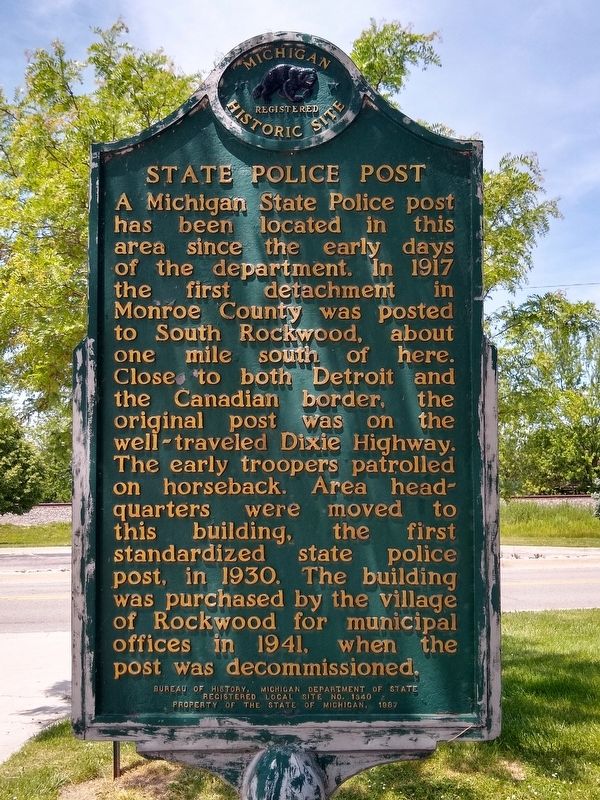 State Police Post Marker image. Click for full size.
