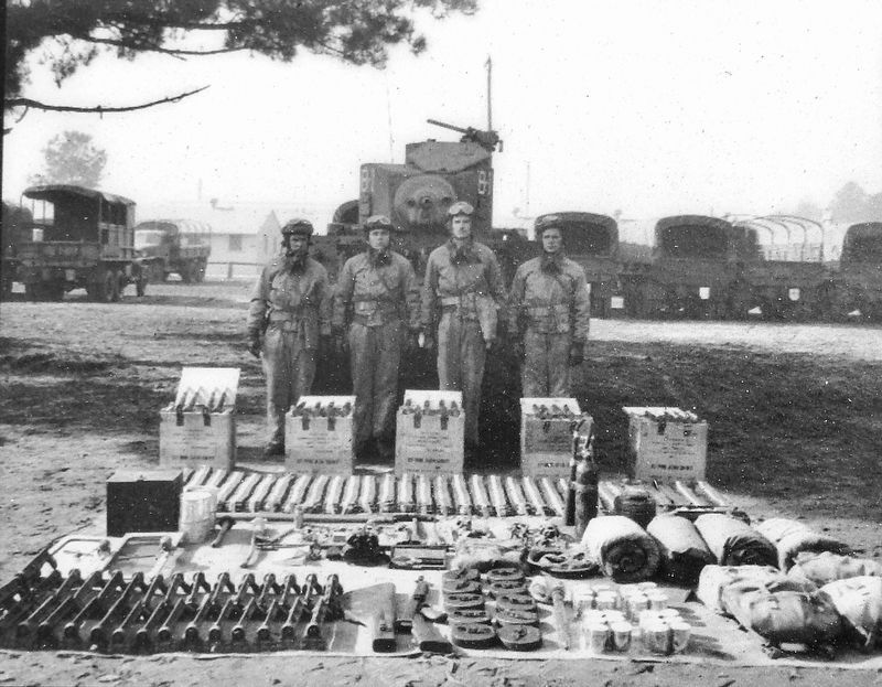 Marker detail: Crew and Equipment of a Stuart Tank. Click for full size. Marker detail: Crew and Equipment of a Stuart Tank image. Click for full size.