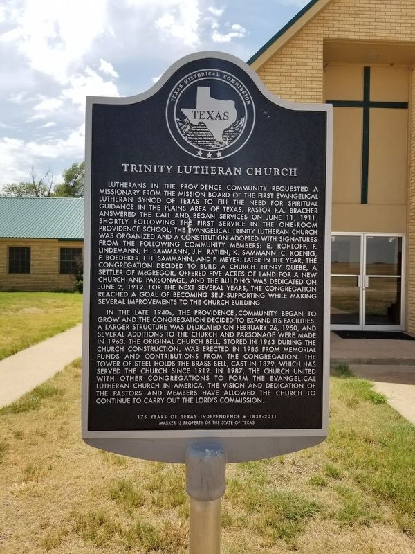 Trinity Lutheran Church Marker. Click for full size. Trinity Lutheran Church Marker image. Click for full size.