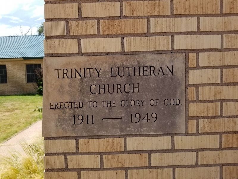 Trinity Lutheran Church Cornerstone image. Click for full size.