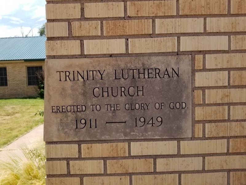 Trinity Lutheran Church Cornerstone. Click for full size. Trinity Lutheran Church Cornerstone image. Click for full size.