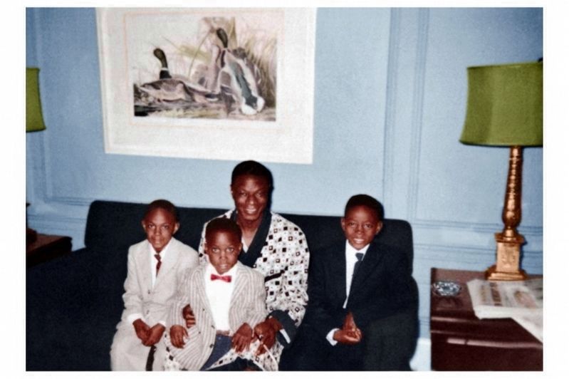 Nat King Cole with nephews (Larry, Jimmy, & Eddie) image. Click for full size.