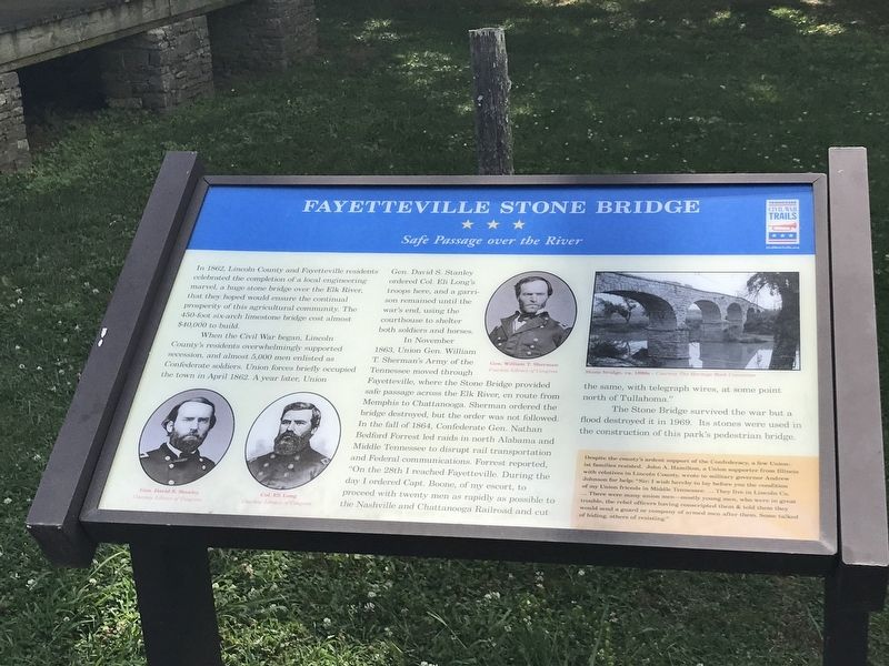 Fayetteville Stone Bridge Marker. Click for full size. Fayetteville Stone Bridge Marker image. Click for full size.