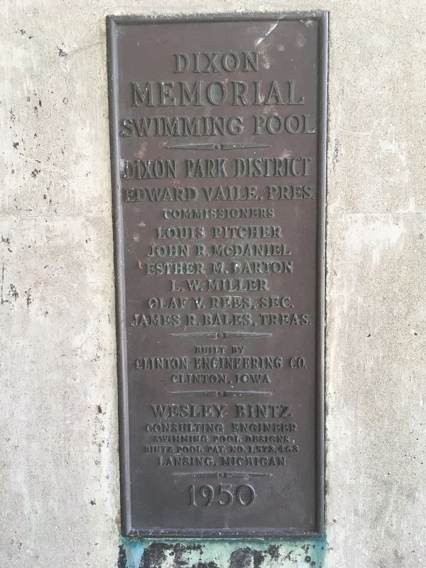 Dixon Memorial Swimming Pool Marker. Click for full size. Dixon Memorial Swimming Pool Marker image. Click for full size.