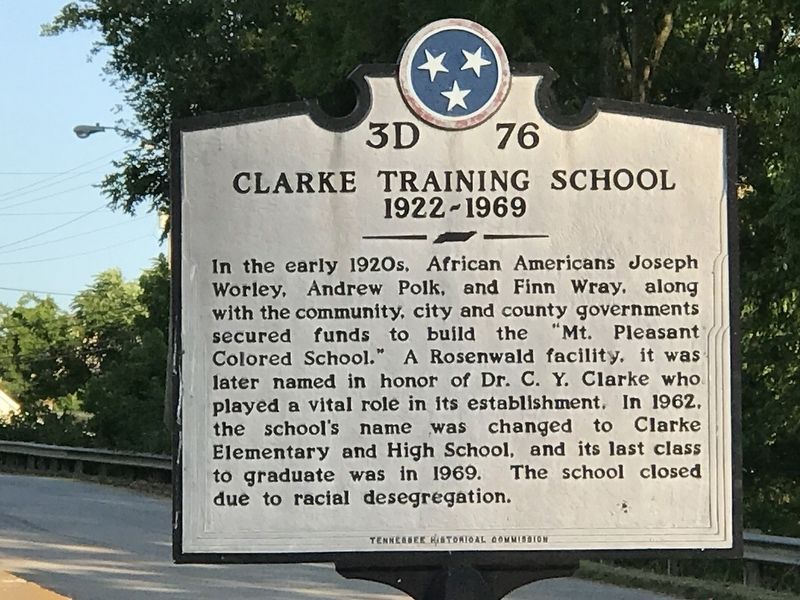 Clarke Training School Marker image. Click for full size.