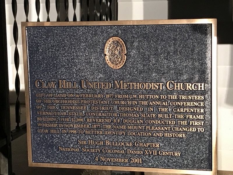 Clay Hill United Methodist Church Marker. Click for full size. Clay Hill United Methodist Church Marker image. Click for full size.