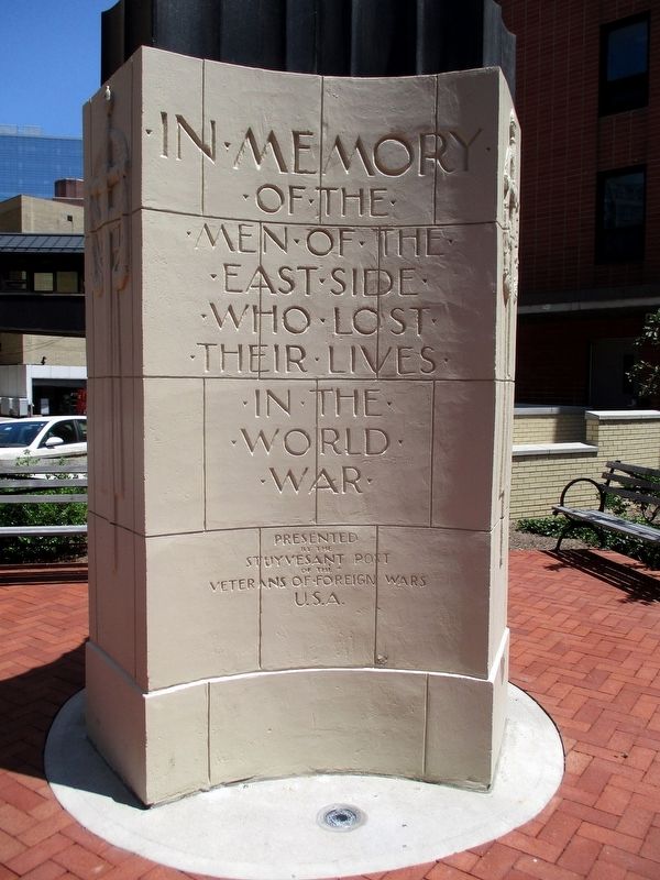 East Side WWI Memorial. Click for full size. East Side WWI Memorial image. Click for full size.