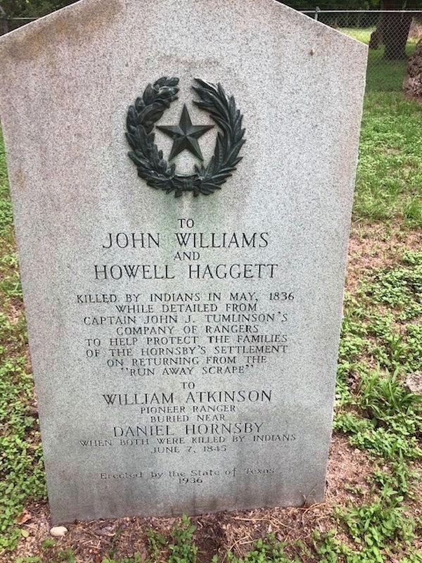 John Williams and Howell Haggett Marker. Click for full size. John Williams and Howell Haggett Marker image. Click for full size.