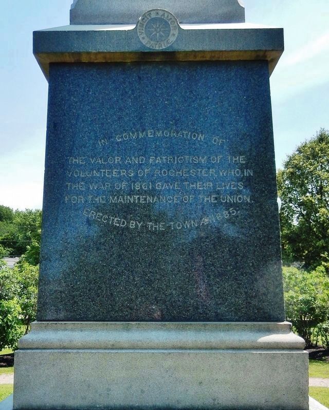 Rochester Civil War Monument<br>(<i>west/front inscription</i>) image. Click for full size.