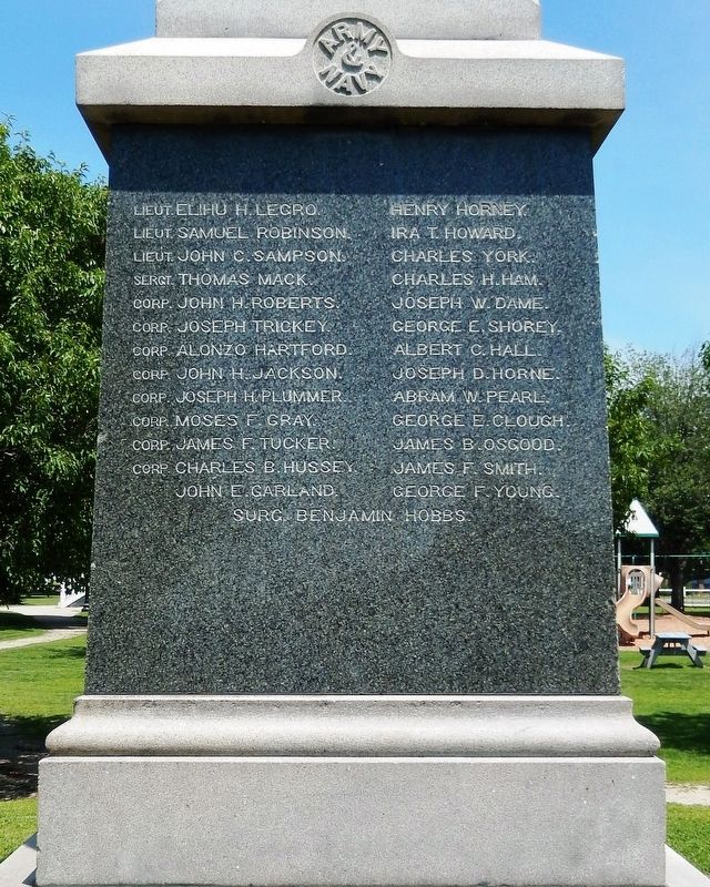 Rochester Civil War Monument<br>(<i>south inscription</i>) image. Click for full size.