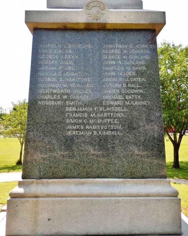 Rochester Civil War Monument<br>(<i>north inscription</i>). Click for full size. Rochester Civil War Monument<br>(<i>north inscription</i>) image. Click for full size.
