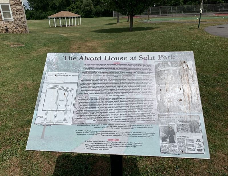 The Alvord House at Sehr Park Marker image. Click for full size.