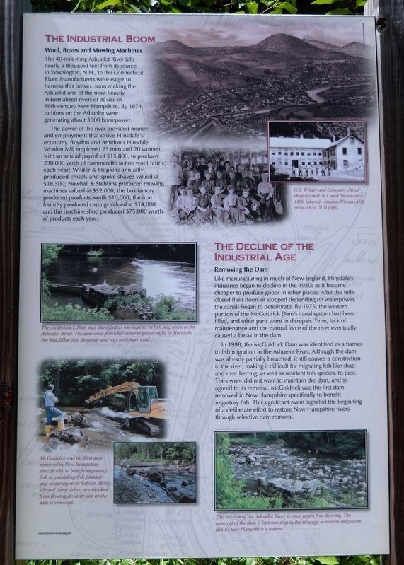 Hinsdale and the Power of the Ashuelot<br>(<i>marker panel 2</i>) image. Click for full size.