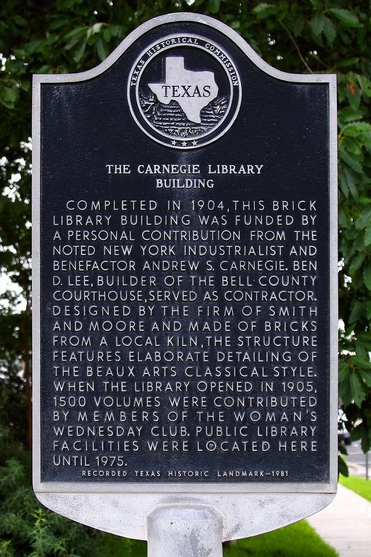The Carnegie Library Building Marker image. Click for full size.
