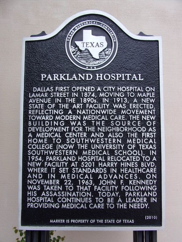 Parkland Hospital Marker image. Click for full size.