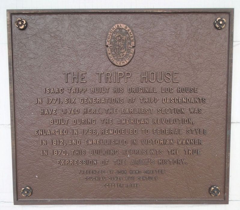 The Tripp House Marker image. Click for full size.