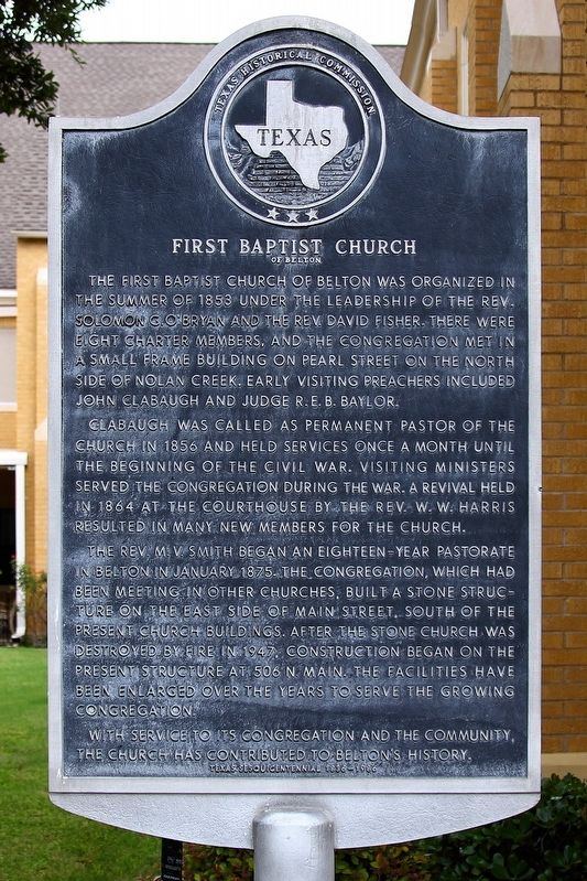 First Baptist Church Marker. Click for full size. First Baptist Church Marker image. Click for full size.