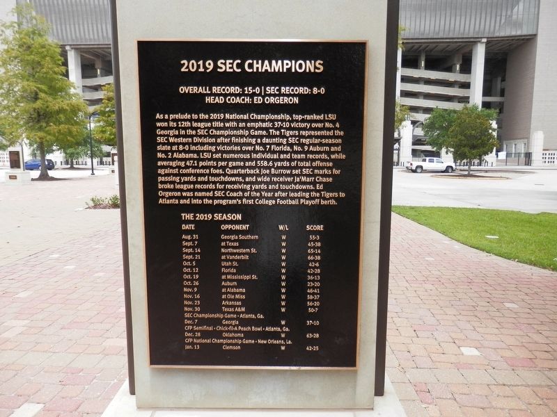 2019 SEC Champions Marker. Click for full size. 2019 SEC Champions Marker image. Click for full size.