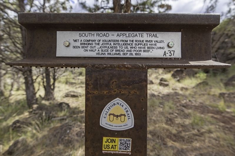 South Road - Applegate Trail Marker. Click for full size. South Road - Applegate Trail Marker image. Click for full size.