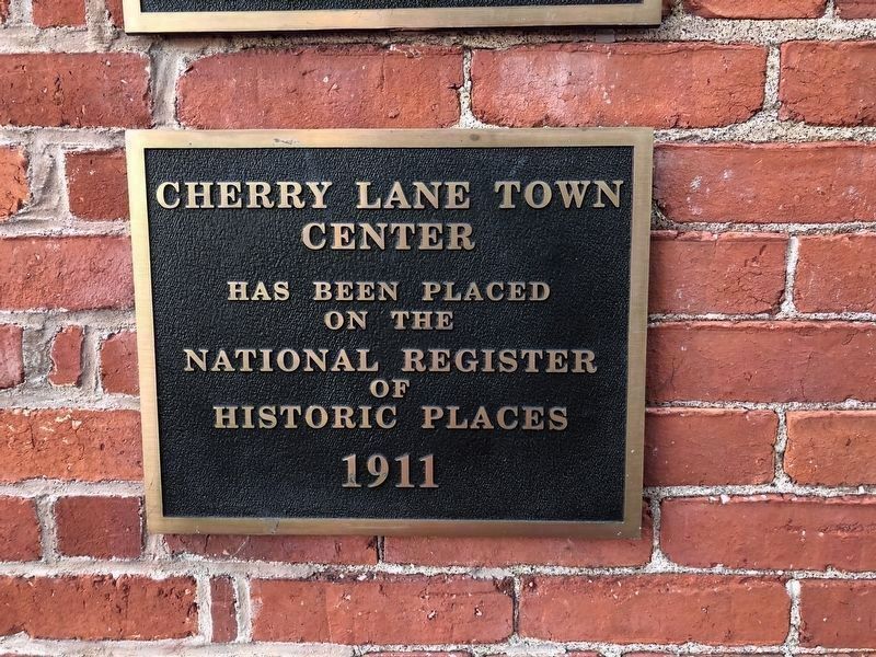 National Register of Historic Places plaque for Cherry Lane Town Center image. Click for full size.