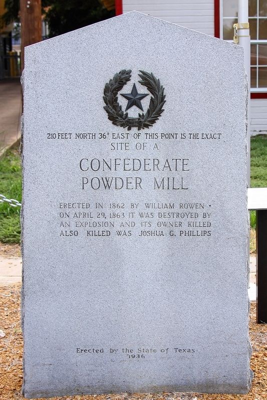 Site of a Confederate Powder Mill Marker image. Click for full size.
