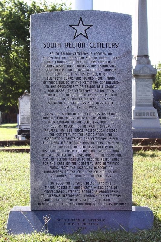 South Belton Cemetery Marker image. Click for full size.