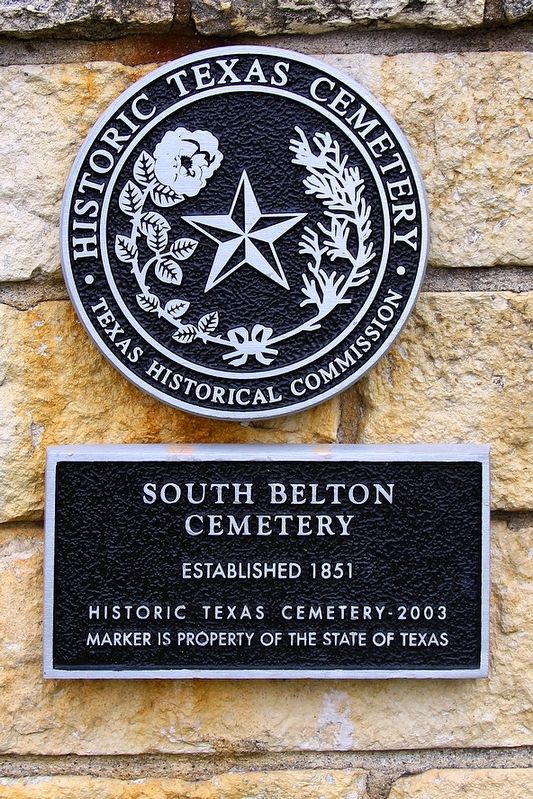 South Belton Cemetery Historic Texas Cemetery Marker image. Click for full size.