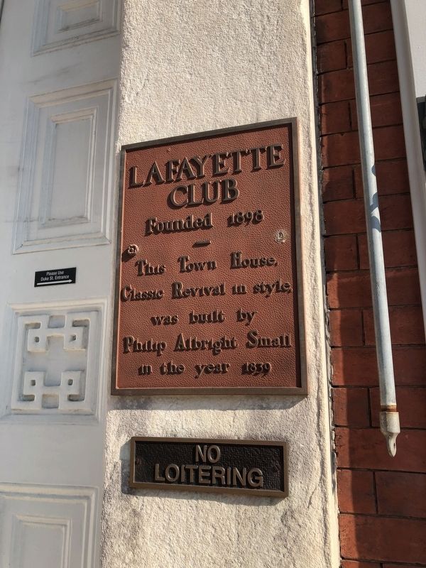 Lafayette Club Marker. Click for full size. Lafayette Club Marker image. Click for full size.