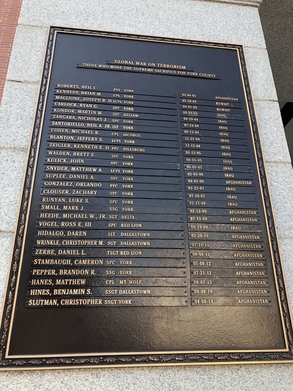Global War on Terrorism Marker. Click for full size. Global War on Terrorism Marker image. Click for full size.
