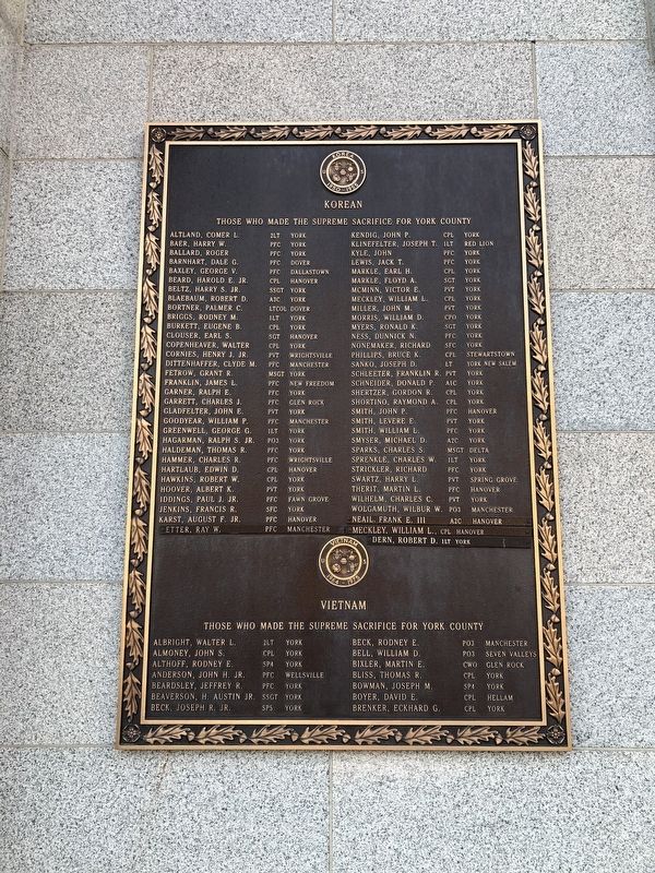 Korean, Vietnam and Persian Gulf Memorial. Click for full size. Korean, Vietnam and Persian Gulf Memorial image. Click for full size.