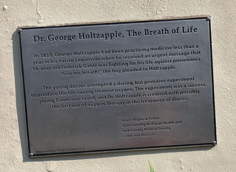 Dr. George Holtzapple, The Breath of Life Marker image. Click for full size.