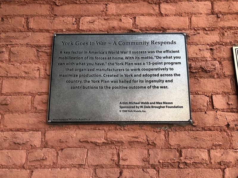 York Goes to War ~ A Community Responds Marker image. Click for full size.