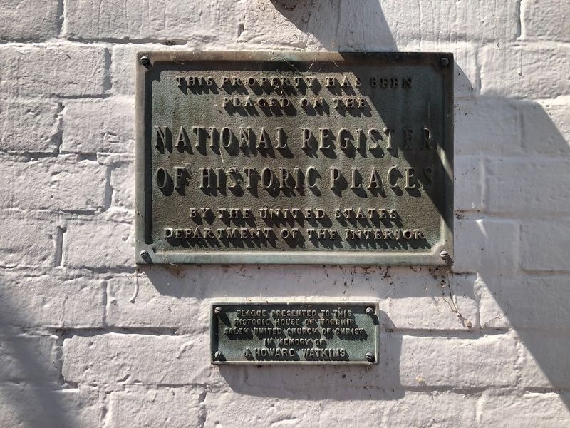 National Register of Historic Places plaque on the church. Click for full size. National Register of Historic Places plaque on the church image. Click for full size.