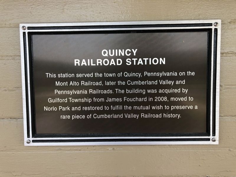 Quincy Railroad Station Marker. Click for full size. Quincy Railroad Station Marker image. Click for full size.