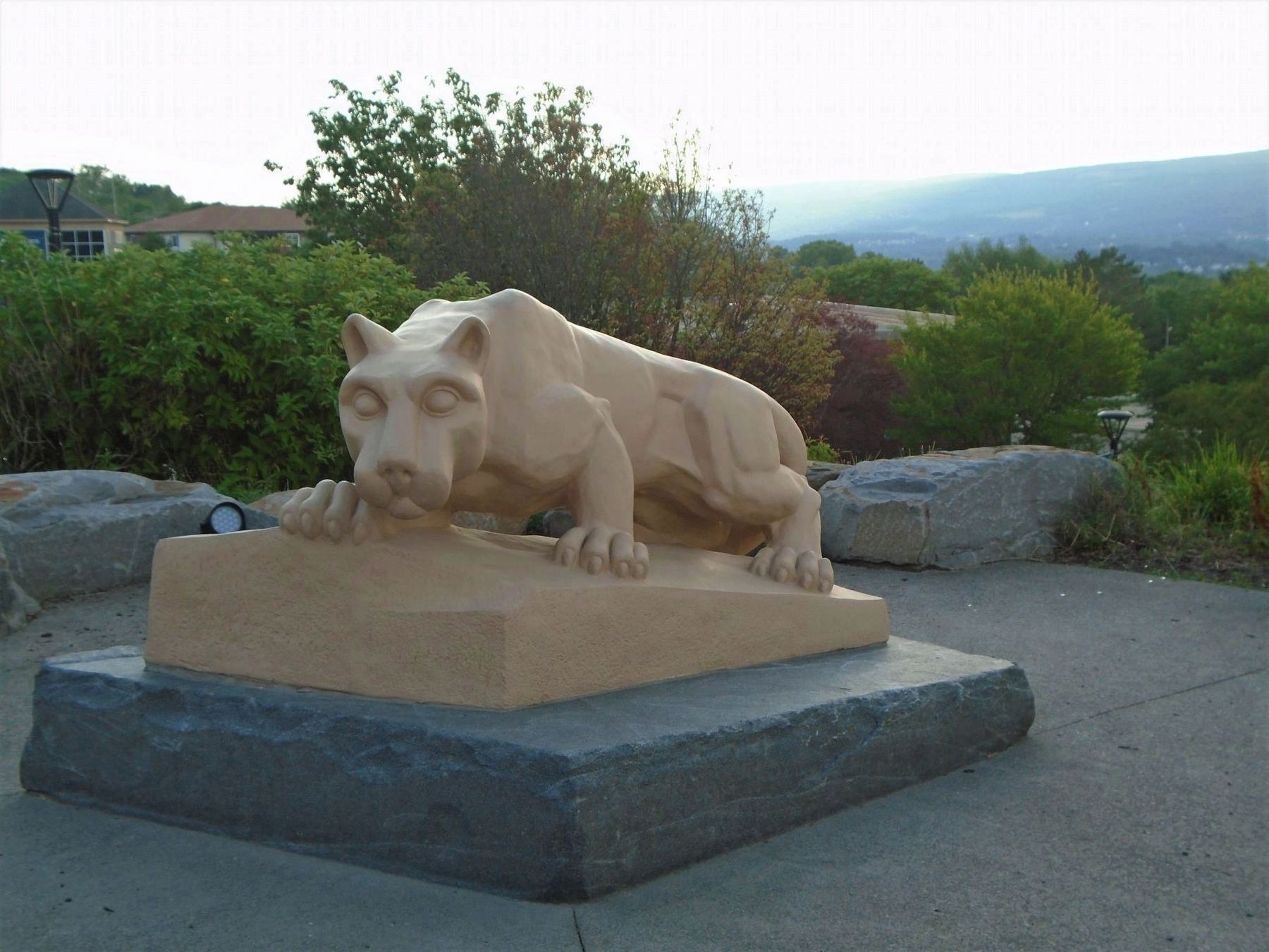 Penn State Scranton's Nittany Lion Overlooking The Lackawanna Valley. Click for full size. Penn State Scranton's Nittany Lion Overlooking The Lackawanna Valley image. Click for full size.