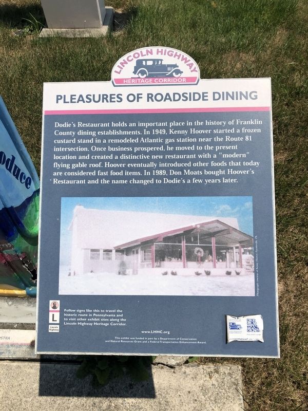 Pleasures of Roadside Dining Marker. Click for full size. Pleasures of Roadside Dining Marker image. Click for full size.