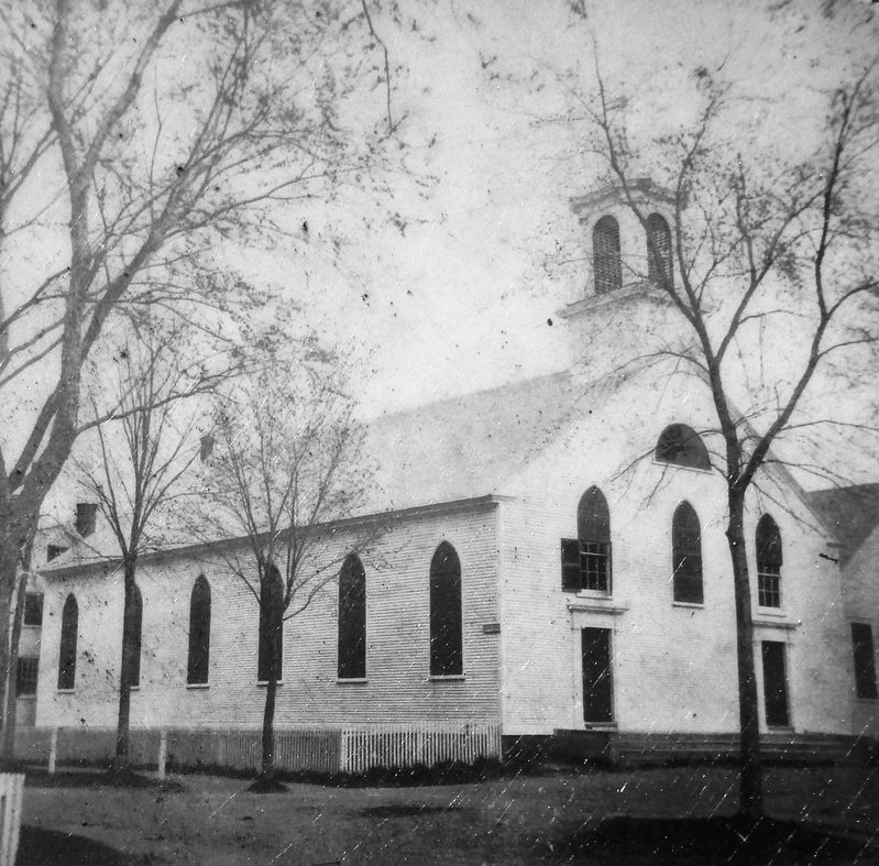 Marker detail: First St. Johns Church (built 1825). Click for full size. Marker detail: First St. Johns Church (built 1825) image. Click for full size.