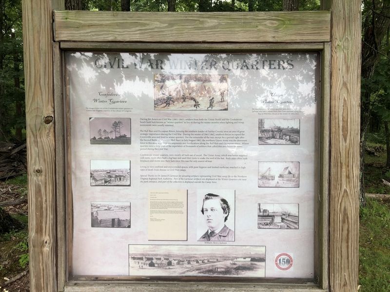 Civil War Winter Quarters Marker. Click for full size. Civil War Winter Quarters Marker image. Click for full size.